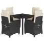 vidaXL 5-tlg. Garten-Essgruppe mit Kissen Schwarz Poly Rattan vidaXL 5-tlg. Garten-Essgruppe mit Kissen Schwarz Poly Rattan