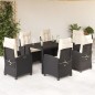 vidaXL 7-tlg. Garten-Essgruppe mit Kissen Schwarz Poly Rattan vidaXL 7-tlg. Garten-Essgruppe mit Kissen Schwarz Poly Rattan