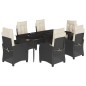vidaXL 7-tlg. Garten-Essgruppe mit Kissen Schwarz Poly Rattan vidaXL 7-tlg. Garten-Essgruppe mit Kissen Schwarz Poly Rattan