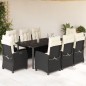 vidaXL 9-tlg. Garten-Essgruppe mit Kissen Schwarz Poly Rattan vidaXL 9-tlg. Garten-Essgruppe mit Kissen Schwarz Poly Rattan