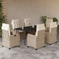 vidaXL 7-tlg. Garten-Essgruppe mit Kissen Beige Poly Rattan vidaXL 7-tlg. Garten-Essgruppe mit Kissen Beige Poly Rattan