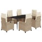 vidaXL 7-tlg. Garten-Essgruppe mit Kissen Beige Poly Rattan vidaXL 7-tlg. Garten-Essgruppe mit Kissen Beige Poly Rattan