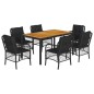 vidaXL 7-tlg. Garten-Essgruppe mit Kissen Schwarz Poly Rattan vidaXL 7-tlg. Garten-Essgruppe mit Kissen Schwarz Poly Rattan