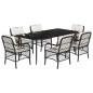 vidaXL 7-tlg. Garten-Essgruppe mit Kissen Schwarz Poly Rattan vidaXL 7-tlg. Garten-Essgruppe mit Kissen Schwarz Poly Rattan