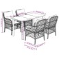 vidaXL 5-tlg. Garten-Essgruppe mit Kissen Schwarz Poly Rattan vidaXL 5-tlg. Garten-Essgruppe mit Kissen Schwarz Poly Rattan