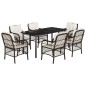 vidaXL 7-tlg. Garten-Essgruppe mit Kissen Braun Poly Rattan vidaXL 7-tlg. Garten-Essgruppe mit Kissen Braun Poly Rattan