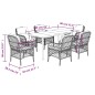 vidaXL 7-tlg. Garten-Essgruppe mit Kissen Grau Poly Rattan vidaXL 7-tlg. Garten-Essgruppe mit Kissen Grau Poly Rattan