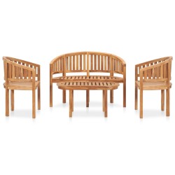 vidaXL 4-tlg. Garten-Lounge-Set Massivholz Teak