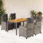vidaXL 5-tlg. Garten-Essgruppe mit Kissen Grau Poly Rattan vidaXL 5-tlg. Garten-Essgruppe mit Kissen Grau Poly Rattan