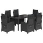vidaXL 7-tlg. Garten-Essgruppe mit Kissen Schwarz Poly Rattan vidaXL 7-tlg. Garten-Essgruppe mit Kissen Schwarz Poly Rattan