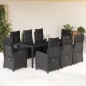 vidaXL 9-tlg. Garten-Essgruppe mit Kissen Schwarz Poly Rattan vidaXL 9-tlg. Garten-Essgruppe mit Kissen Schwarz Poly Rattan