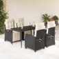 vidaXL 5-tlg. Garten-Essgruppe mit Kissen Schwarz Poly Rattan vidaXL 5-tlg. Garten-Essgruppe mit Kissen Schwarz Poly Rattan