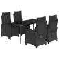 vidaXL 5-tlg. Garten-Essgruppe mit Kissen Schwarz Poly Rattan vidaXL 5-tlg. Garten-Essgruppe mit Kissen Schwarz Poly Rattan