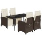 vidaXL 5-tlg. Garten-Essgruppe mit Kissen Braun Poly Rattan vidaXL 5-tlg. Garten-Essgruppe mit Kissen Braun Poly Rattan