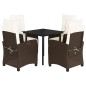 vidaXL 5-tlg. Garten-Essgruppe mit Kissen Braun Poly Rattan vidaXL 5-tlg. Garten-Essgruppe mit Kissen Braun Poly Rattan