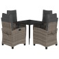 vidaXL 5-tlg. Garten-Essgruppe mit Kissen Grau Poly Rattan vidaXL 5-tlg. Garten-Essgruppe mit Kissen Grau Poly Rattan