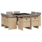 vidaXL 9-tlg. Garten-Essgruppe mit Kissen Beigemischung Poly Rattan vidaXL 9-tlg. Garten-Essgruppe mit Kissen Beigemischung Poly Rattan