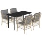 vidaXL 5-tlg. Garten-Essgruppe mit Kissen Beigemischung Poly Rattan vidaXL 5-tlg. Garten-Essgruppe mit Kissen Beigemischung Poly Rattan