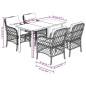 vidaXL 5-tlg. Garten-Essgruppe mit Kissen Hellgrau Poly Rattan vidaXL 5-tlg. Garten-Essgruppe mit Kissen Hellgrau Poly Rattan