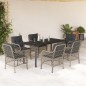 vidaXL 7-tlg. Garten-Essgruppe mit Kissen Hellgrau Poly Rattan vidaXL 7-tlg. Garten-Essgruppe mit Kissen Hellgrau Poly Rattan