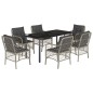 vidaXL 7-tlg. Garten-Essgruppe mit Kissen Hellgrau Poly Rattan vidaXL 7-tlg. Garten-Essgruppe mit Kissen Hellgrau Poly Rattan