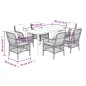 vidaXL 7-tlg. Garten-Essgruppe mit Kissen Hellgrau Poly Rattan vidaXL 7-tlg. Garten-Essgruppe mit Kissen Hellgrau Poly Rattan