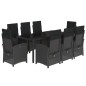 vidaXL 9-tlg. Garten-Essgruppe mit Kissen Schwarz Poly Rattan vidaXL 9-tlg. Garten-Essgruppe mit Kissen Schwarz Poly Rattan