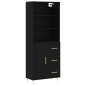 Highboard Schwarz 69,5x34x180 cm Holzwerkstoff Highboard Schwarz 69,5x34x180 cm Holzwerkstoff