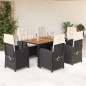 vidaXL 7-tlg. Garten-Essgruppe mit Kissen Schwarz Poly Rattan vidaXL 7-tlg. Garten-Essgruppe mit Kissen Schwarz Poly Rattan