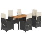 vidaXL 7-tlg. Garten-Essgruppe mit Kissen Schwarz Poly Rattan vidaXL 7-tlg. Garten-Essgruppe mit Kissen Schwarz Poly Rattan