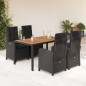 vidaXL 5-tlg. Garten-Essgruppe mit Kissen Schwarz Poly Rattan vidaXL 5-tlg. Garten-Essgruppe mit Kissen Schwarz Poly Rattan