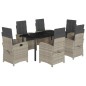 vidaXL 7-tlg. Garten-Essgruppe mit Kissen Hellgrau Poly Rattan vidaXL 7-tlg. Garten-Essgruppe mit Kissen Hellgrau Poly Rattan
