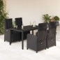 vidaXL 5-tlg. Garten-Essgruppe mit Kissen Schwarz Poly Rattan vidaXL 5-tlg. Garten-Essgruppe mit Kissen Schwarz Poly Rattan