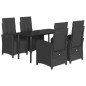 vidaXL 5-tlg. Garten-Essgruppe mit Kissen Schwarz Poly Rattan vidaXL 5-tlg. Garten-Essgruppe mit Kissen Schwarz Poly Rattan