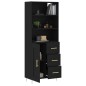 Highboard Schwarz 69,5x34x180 cm Holzwerkstoff Highboard Schwarz 69,5x34x180 cm Holzwerkstoff