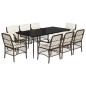 vidaXL 9-tlg. Garten-Essgruppe mit Kissen Braun Poly Rattan vidaXL 9-tlg. Garten-Essgruppe mit Kissen Braun Poly Rattan