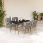 vidaXL 5-tlg. Garten-Essgruppe mit Kissen Beigemischung Poly Rattan
