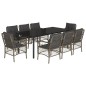 vidaXL 9-tlg. Garten-Essgruppe mit Kissen Grau Poly Rattan vidaXL 9-tlg. Garten-Essgruppe mit Kissen Grau Poly Rattan