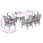 vidaXL 7-tlg. Garten-Essgruppe mit Kissen Schwarz Poly Rattan vidaXL 7-tlg. Garten-Essgruppe mit Kissen Schwarz Poly Rattan