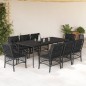 vidaXL 9-tlg. Garten-Essgruppe mit Kissen Schwarz Poly Rattan vidaXL 9-tlg. Garten-Essgruppe mit Kissen Schwarz Poly Rattan