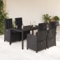 vidaXL 5-tlg. Garten-Essgruppe mit Kissen Schwarz Poly Rattan vidaXL 5-tlg. Garten-Essgruppe mit Kissen Schwarz Poly Rattan