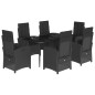 vidaXL 7-tlg. Garten-Essgruppe mit Kissen Schwarz Poly Rattan vidaXL 7-tlg. Garten-Essgruppe mit Kissen Schwarz Poly Rattan