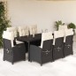 vidaXL 9-tlg. Garten-Essgruppe mit Kissen Schwarz Poly Rattan vidaXL 9-tlg. Garten-Essgruppe mit Kissen Schwarz Poly Rattan