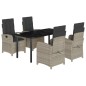 vidaXL 5-tlg. Garten-Essgruppe mit Kissen Hellgrau Poly Rattan vidaXL 5-tlg. Garten-Essgruppe mit Kissen Hellgrau Poly Rattan
