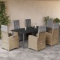 vidaXL 7-tlg. Garten-Essgruppe mit Kissen Beige Poly Rattan vidaXL 7-tlg. Garten-Essgruppe mit Kissen Beige Poly Rattan