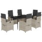 vidaXL 7-tlg. Garten-Essgruppe mit Kissen Hellgrau Poly Rattan vidaXL 7-tlg. Garten-Essgruppe mit Kissen Hellgrau Poly Rattan