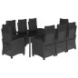 vidaXL 9-tlg. Garten-Essgruppe mit Kissen Schwarz Poly Rattan vidaXL 9-tlg. Garten-Essgruppe mit Kissen Schwarz Poly Rattan