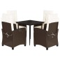 vidaXL 5-tlg. Garten-Essgruppe mit Kissen Braun Poly Rattan vidaXL 5-tlg. Garten-Essgruppe mit Kissen Braun Poly Rattan