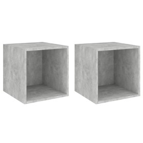 vidaXL Wandschränke 2 Stk. Betongrau 37x37x37 cm Holzwerkstoff