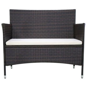 vidaXL Gartenbank 106 cm Poly Rattan Braun
